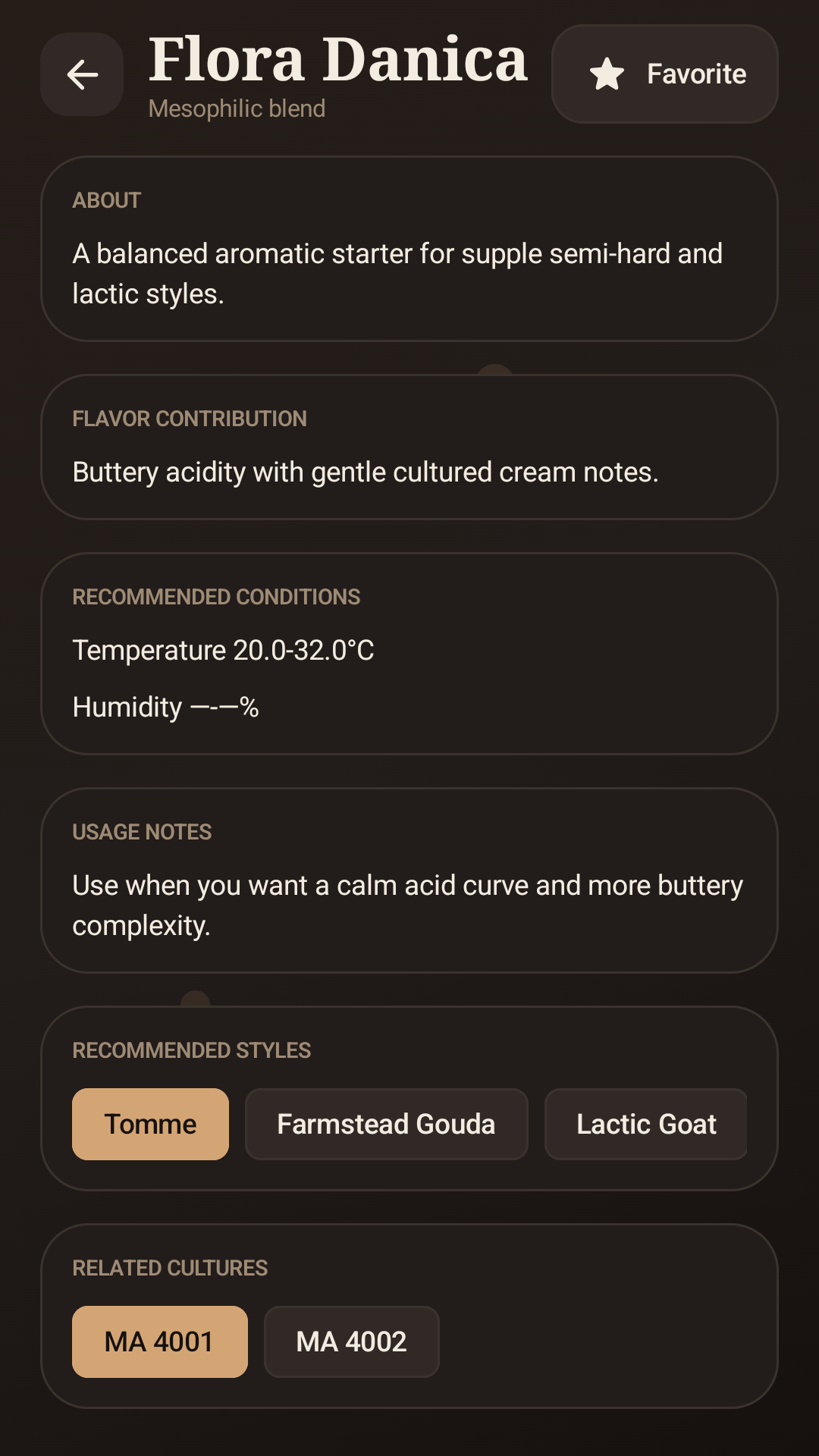 CurdCave culture detail screen